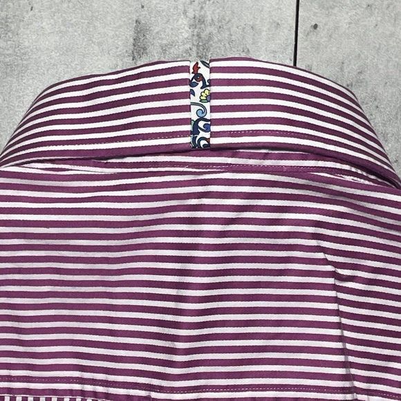 Robert Graham Modern Americana Premium Stripe Shirt Mens XL Red Fitted Flip Cuff - Picture 6 of 12